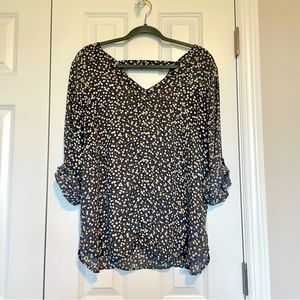 LOFT Floral 3/4 Sleeve Blouse
